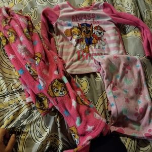 Paw patrol 3 piece pajama set SkY Robe Pants Shirt